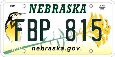 NE license plate FBP815