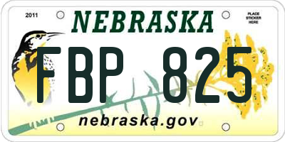 NE license plate FBP825