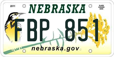 NE license plate FBP851