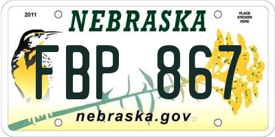 NE license plate FBP867