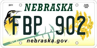 NE license plate FBP902