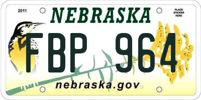 NE license plate FBP964