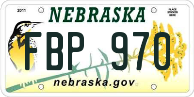NE license plate FBP970
