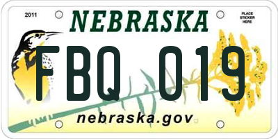 NE license plate FBQ019