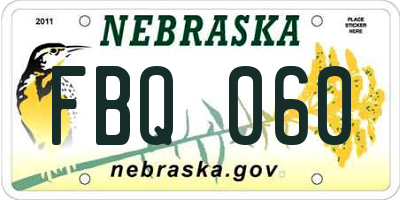 NE license plate FBQ060