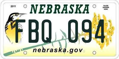 NE license plate FBQ094
