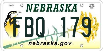 NE license plate FBQ179