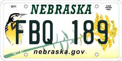 NE license plate FBQ189