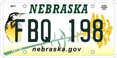 NE license plate FBQ198
