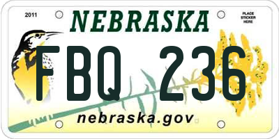 NE license plate FBQ236