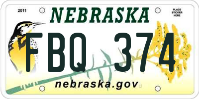 NE license plate FBQ374
