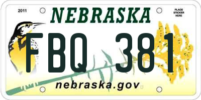 NE license plate FBQ381