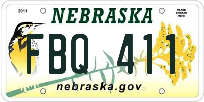 NE license plate FBQ411