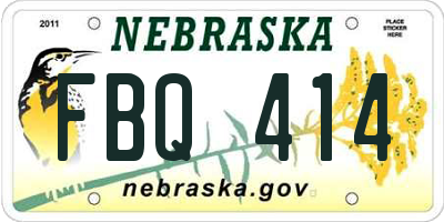 NE license plate FBQ414