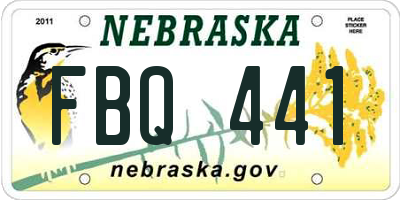 NE license plate FBQ441