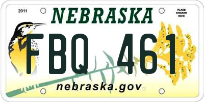 NE license plate FBQ461
