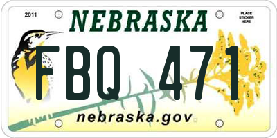 NE license plate FBQ471