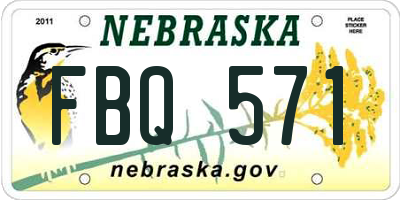 NE license plate FBQ571
