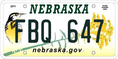 NE license plate FBQ647