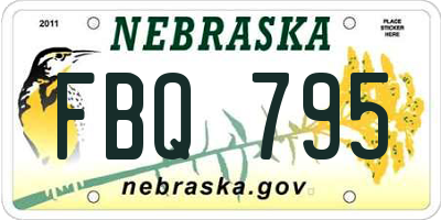 NE license plate FBQ795