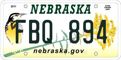 NE license plate FBQ894