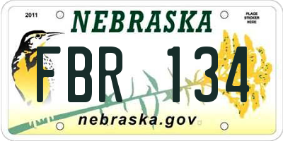 NE license plate FBR134