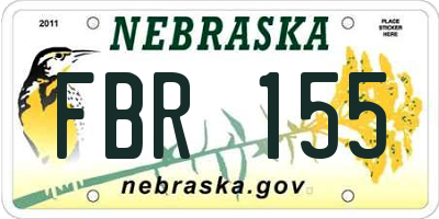 NE license plate FBR155
