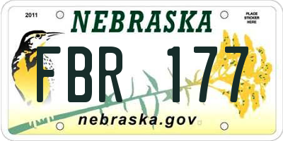 NE license plate FBR177