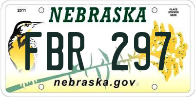 NE license plate FBR297