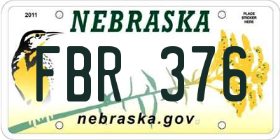 NE license plate FBR376