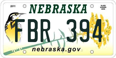NE license plate FBR394