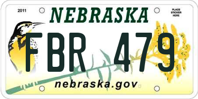 NE license plate FBR479