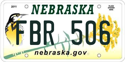 NE license plate FBR506