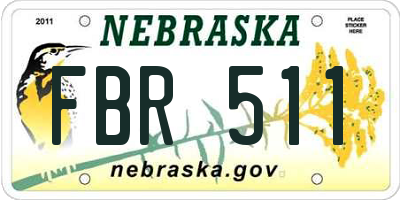 NE license plate FBR511
