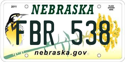 NE license plate FBR538