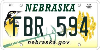 NE license plate FBR594