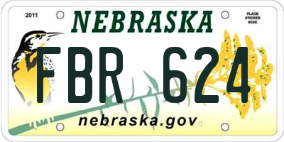 NE license plate FBR624