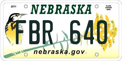 NE license plate FBR640