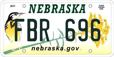 NE license plate FBR696