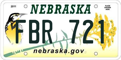 NE license plate FBR721
