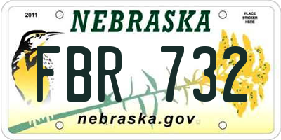 NE license plate FBR732