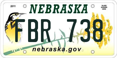 NE license plate FBR738