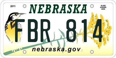 NE license plate FBR814