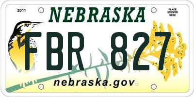 NE license plate FBR827
