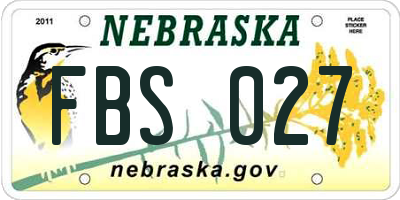 NE license plate FBS027