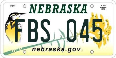 NE license plate FBS045
