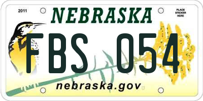 NE license plate FBS054