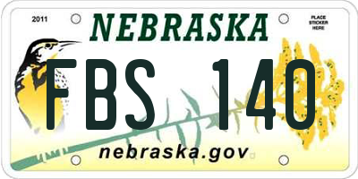 NE license plate FBS140