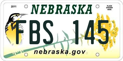 NE license plate FBS145