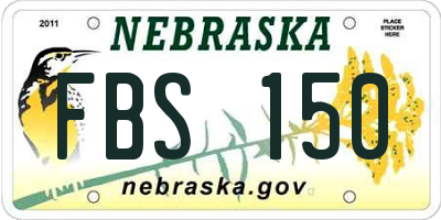 NE license plate FBS150